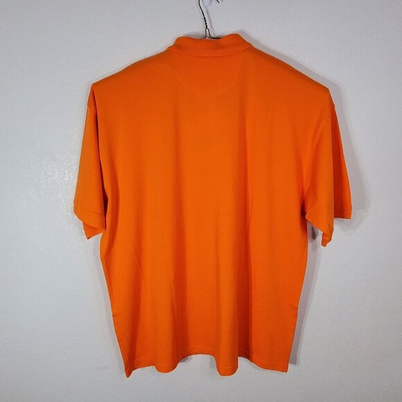 Clique Mens 4XL Orange Cotton Polo Shirt With Collar & Short Sleeves - Picture 2 of 8